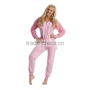 Hooded-footed Pajamas Polar Fleece Front Pockets Hoodie Footless Raglan Sleeve Adult Blank Plain Sports Adult Onesie thumbnail-4