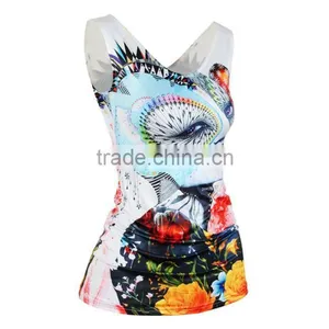 Wholesale Custom Cheapest Polyester Microfiber Sublimation Printing Tank Top thumbnail-1