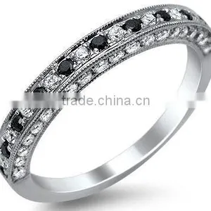 Self-designed Jewelry Cheap Wholesale Black White Fashion O Ring for Men and Women thumbnail-2