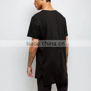 New Fashion Printed Tees Longline Short Sleeve t Shirt Men Summer Casual Black T-shirt thumbnail-4