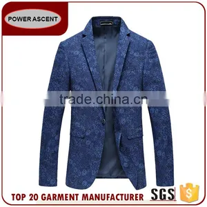 Wholesale Fashion Men'S Printed Suit Polyester Jacket Blzer Made In China thumbnail-1