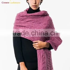 100% Pure Cashmere Cable Wrap/Shawl Pashmina Shawl/Wrap thumbnail-4