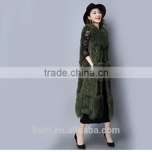 Real Natural Genuine Rabbit Fur With Lamb Fur Vest Women WinterMongolia Sheep FuMongolia Sheep Fur Coat thumbnail-4