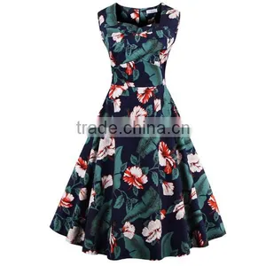 Walson 2017 Sleeveless Printed Summer Women Dresses thumbnail-1