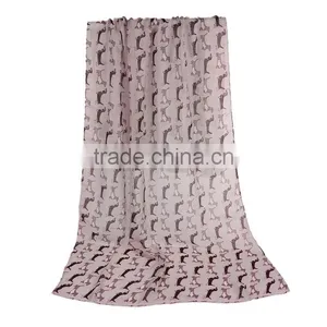 Voile Scarves & Wraps Rectangle Light Pink Dog Fabric Wholesale Scarf thumbnail-1