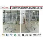 Zinc Surface Foldable Roll Cage Trolley With 4 Wheels , 4 Sided Roll Cages thumbnail-1