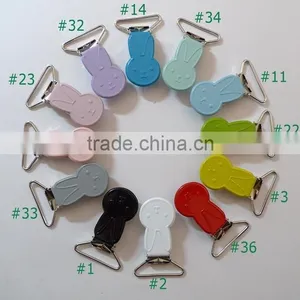 1'' 25mm Rabbit Bunny Shape Dummy Pacifier Suspender Clips thumbnail-1