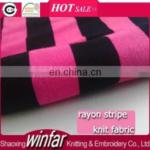 Winfar Textile Super Soft Single Jersey (Vortex) Yarn Dyed Knit Stretch Rayon Fabric for Garment thumbnail-1