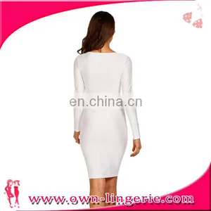 Fashion Long Sleeve Club Bandage Women Sexy Dress thumbnail-6