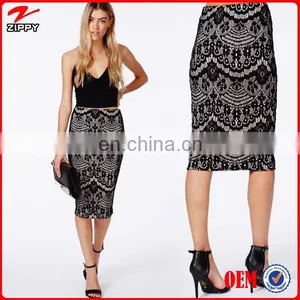 2014 Summer Sexy Pictures Of Mature Women With Black Lace Midi Skirt thumbnail-1