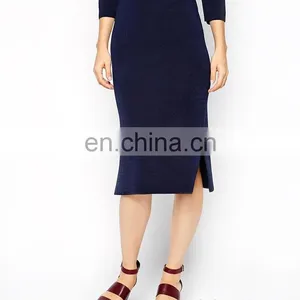 Knit Pencil Skirt Classic Suit For Woman thumbnail-5