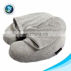 High Quality Cheap u Shaped Pillow With Hat Custom Fashion Soft Plush Travel Massage Neck Pillow thumbnail-1