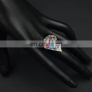 MCR-0012 In Stock Latest Fashion Wedding Wholesale Rianbow Cluster Ring for Women thumbnail-2