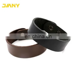 Newest Different Kinds Size Blank Wide Leather Bracelet thumbnail-1