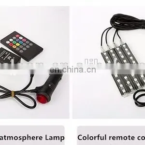 Car Styling Wireless Remote/Music/Voice Control Interior Floor Foot Decoration Light Cigarette LED Atmosphere RGB thumbnail-2