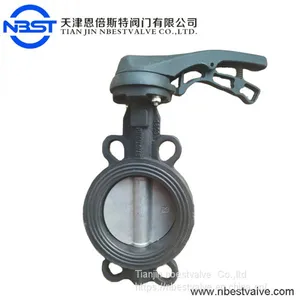 DN150 Aluminium Alloy Handles Lever Wafer Butterfly Valve thumbnail-1
