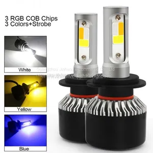 S2 Three Color Dimming Explosion Flashed Automobile LED Headlamp Refitted LED Lamp Fog Lamp H4 H7 H11 thumbnail-2