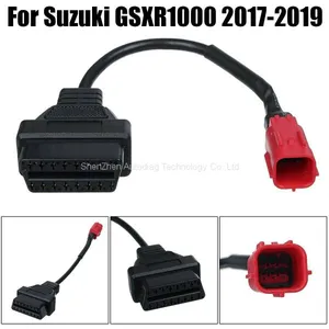 OBDII 6 Pin To OBD2 Diagnostic Adapter Harness Cable For Suzuki GSXR1000 thumbnail-1