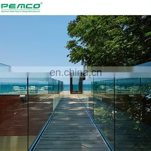Outdoor Deck Frameless Glass Railing Balcony Aluminum U Cahnnel Balustrade thumbnail-5