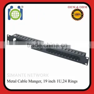 19 Inch 1u 24 Rings Metal Cable Manager thumbnail-1