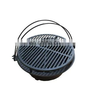 Round 40cm Diameter Camping Stove Cast Iron Outdoor Charcoal Bbq Grill thumbnail-2