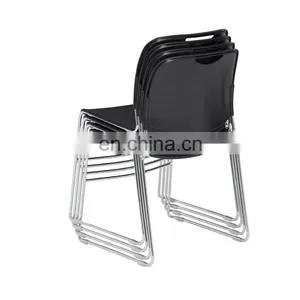 Black Ultra-Compact Plastic Stack Chair (4-Pack) Office Chair thumbnail-2