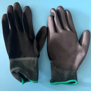 13Gauge Grey Polyester Liner Grey PU Coated Gloves PU/Polyurethane Coated Working Gloves thumbnail-1