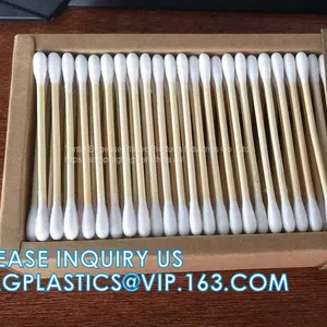 Eco q Tips Q-tips Disposable Bamboo Cotton Ear Buds Swabs Tige Stick, Disposable Industrial Cleanroom Makeup Tool thumbnail-1