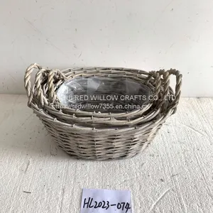 Hanging Flower Pots For Balcony Small Willow Basket Willow Basket Large thumbnail-1