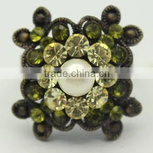 2014 Promotional Gifts Fashion Jewelry Rings With Bezel Set Crystal Diamond Decorations thumbnail-1