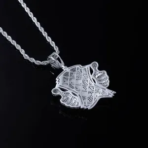 Unisex High Quality D VVS Moissanite Hang Hip Hop Pendant For Women Men's Real 925 Silver Iced Out Hip Hop Jewelry Gifts thumbnail-1