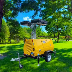 9m Hydraulic Mast 1600W LED Light Source Water Cooled Diesel Generator Mobile Lighting Tower for Construction Mining Emergency Work thumbnail-5