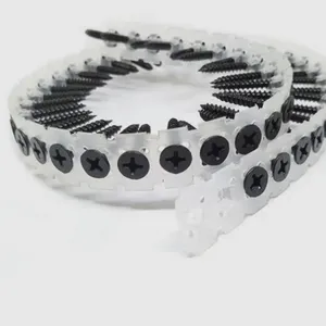 Factory Supply Collated Drywall Screws for Commercial Drywall Construction, Coarse Thread Black Phosphate Plastic Strip thumbnail-2