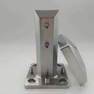 304 Stainless Steel Glass Clamp for Balcony Railing Matte Black Powder Coated Base Plate Bolt Down Heavy Duty thumbnail-2