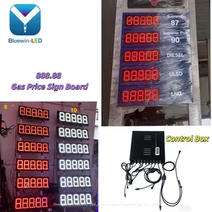 Custom Digital Price Display Screen Board 8888 888.88 8.889/10 Number for Gas Petrol Station thumbnail-3