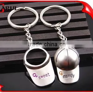 Professional Factory Couple Custom Metal Creative Christmas Gift Baseball Hat Keychain thumbnail-1