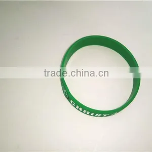Novelty Style Green Silicone Bracelet Rubber Snap Slap Wristband Producer thumbnail-3