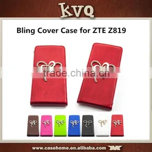 for ZTE Z819 New Luxury Bow Design Flip Wallet Style Case Bling Cover Case thumbnail-2