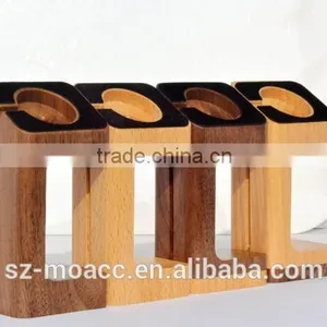 2015 New Design Wood Grain Stand Charger Holder For Apple Watch thumbnail-4