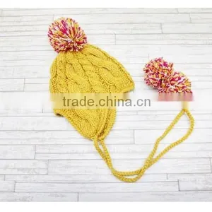 Wholesale Custom Pom Pom Knit Crochet Hat Beanie Hats thumbnail-3