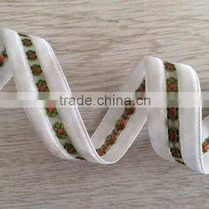 Jacquard Woven Velvet Ribbon thumbnail-1