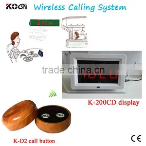 Restaurant Waitress Service Equipment Call Bell K-D2 With K-200CD Display Receiver thumbnail-1