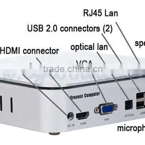 White Desktop Computer Intel D2550 1.86GHz Dual Core 4 Thread CPU Small Linux Computer HDMI Best Desktop Computer for Home Use thumbnail-1