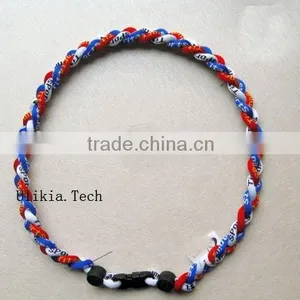 2011 Hot Selling Germanium&Titanium Tri Braided Sports Necklace With 18colors thumbnail-1