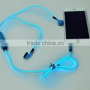 Mobile Phone Accessory Light EL Long Wire Earphone With Microphone thumbnail-2