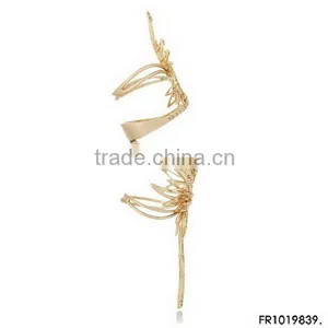 Diamond Mosaic Hinge Knuckle Ring Gold Filigree Wing Ring thumbnail-3