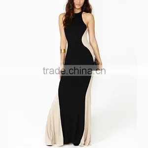 Designer Women Apparel Latin American Dresses Jumpsuit Rompers Clubwear Black Dress With Gold Belt Sleevless Dresses thumbnail-6