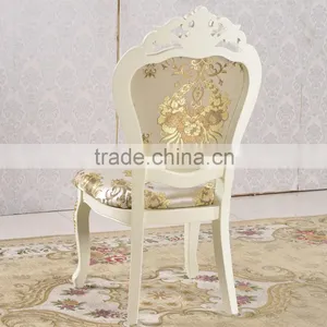 Italian Antique Style Gold Leaf Baroque Dining Chair Luxury White Wedding Chair thumbnail-2