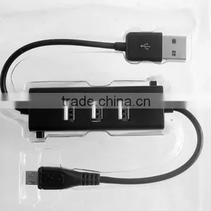Computer USB Micro Phone Charge Cable With 3 Port Usb Hub thumbnail-5