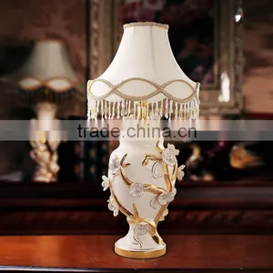 Fancy Flower Diamond Hand Painted Ceramic Table Lamp for Wedding Deco thumbnail-3